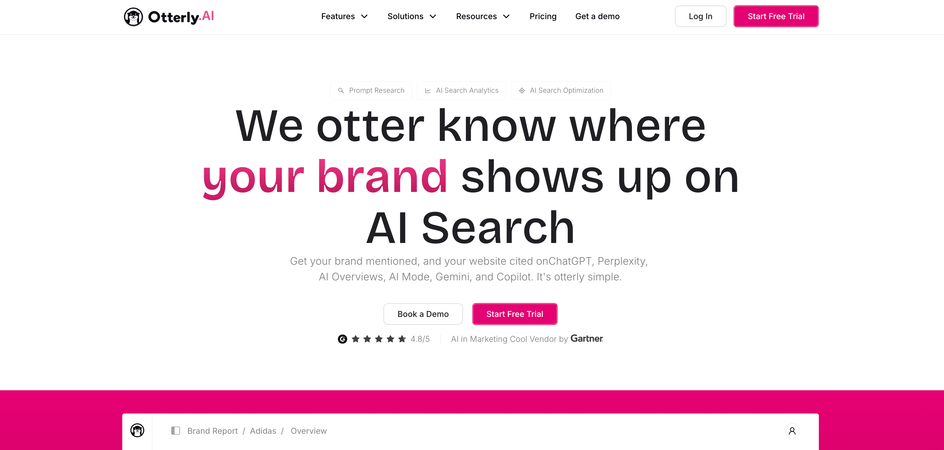 Otterly.ai AI search monitoring dashboard.