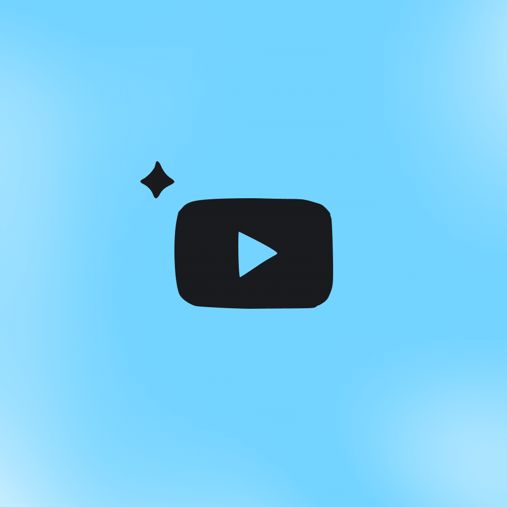 YouTube play icon on a blue background