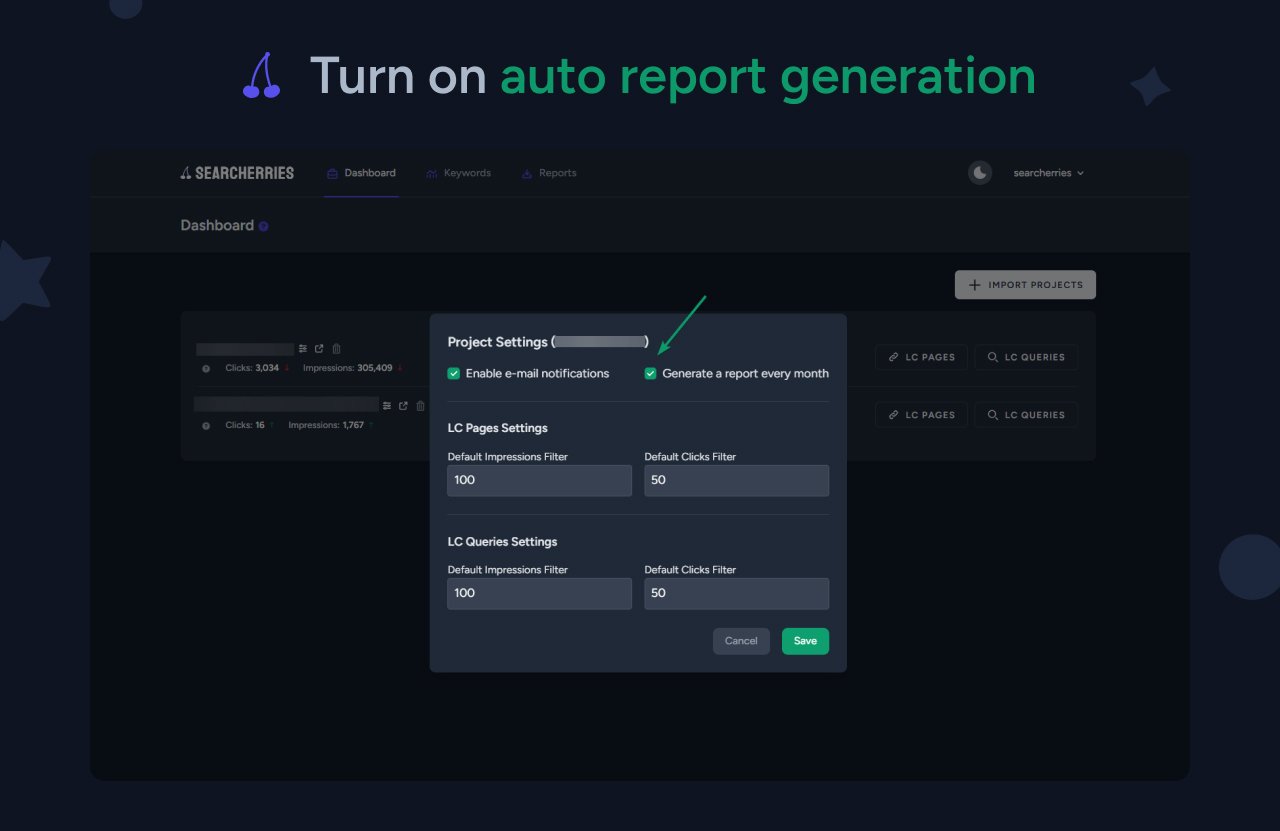 Auto SEO report generation