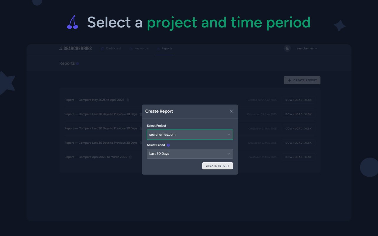 Select a project and time period